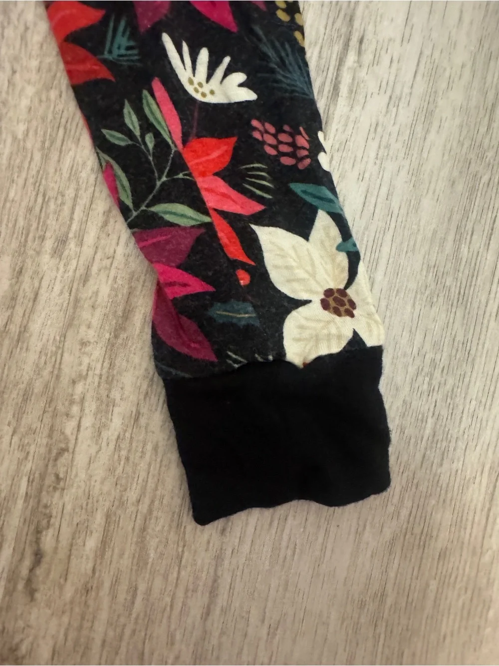 Little Sleepies Black Holiday Poinsettia Long Sleeve Pajama Set
